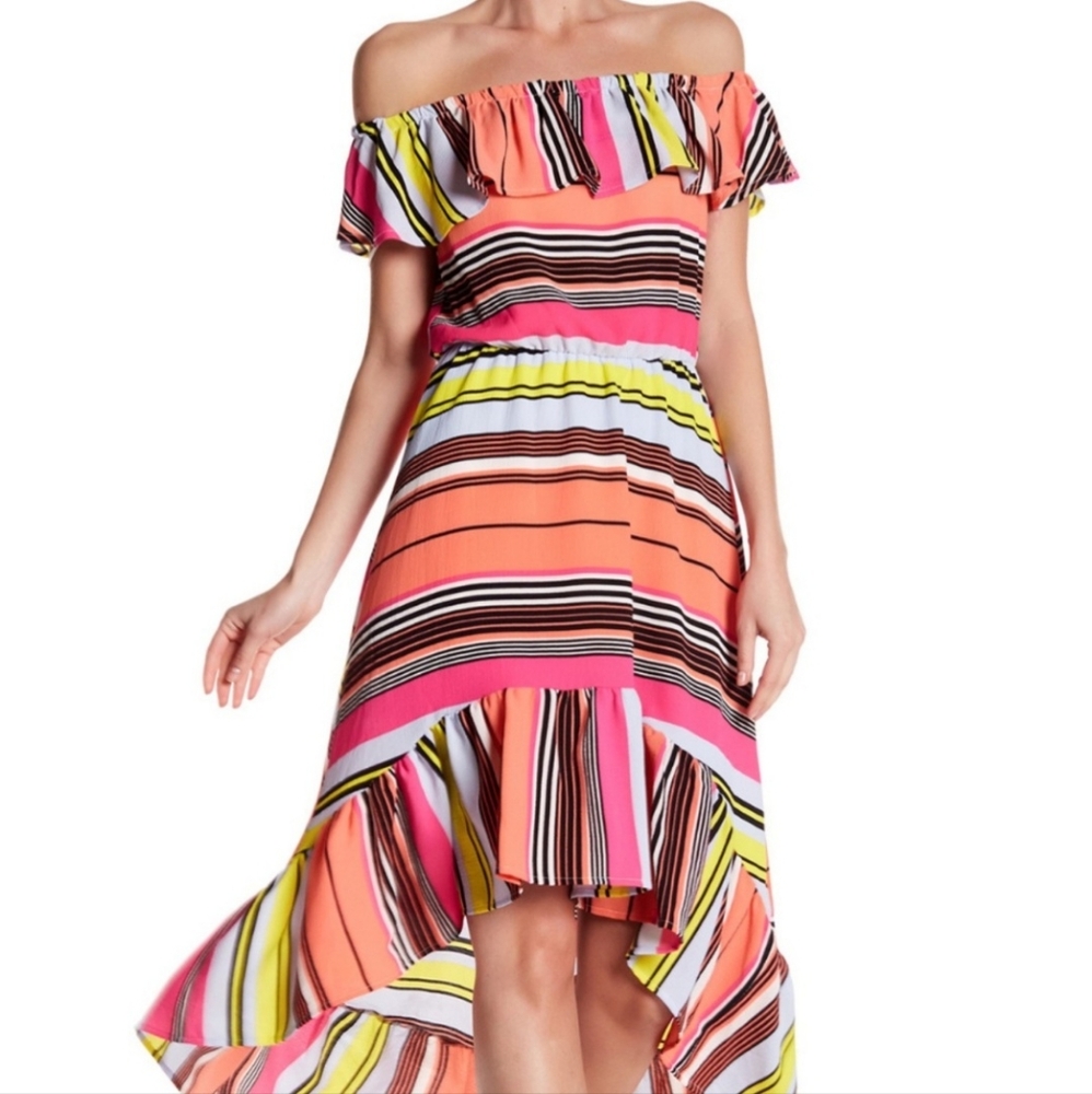 Charles Henry Off-Shoulder Ruffle Dress - Picture 2 of 7
